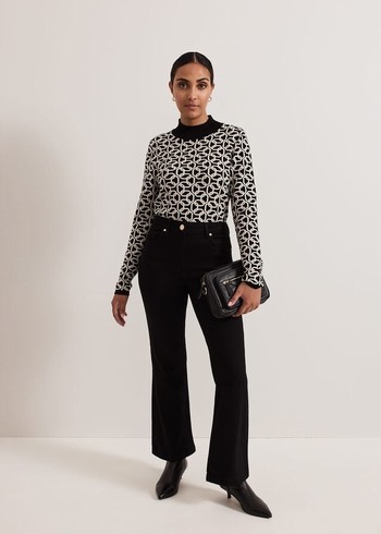 Phase Eight Petite Oliviacut Trousers Black USA | 5934682-BT